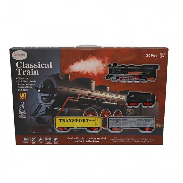Classic Battery Train with 3 Carriages, Tracks, Lights and Sounds 20 pcs. 1:87 (36.5111) 