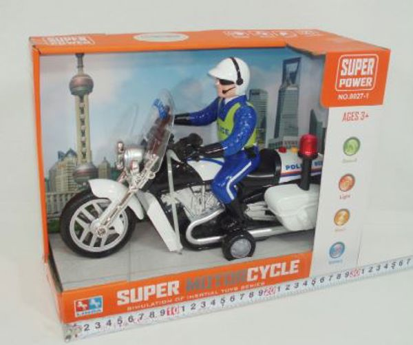 KINDER TOYS MOTORCYCLE POLICE FRICTION 8027-1 