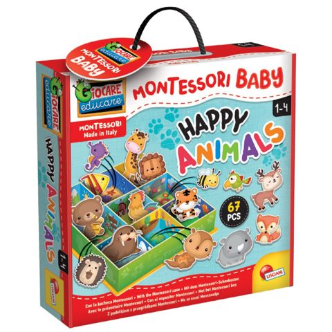 Montessori Baby-Bacheca Happy Animals (92772)  / Board Games- Educational   