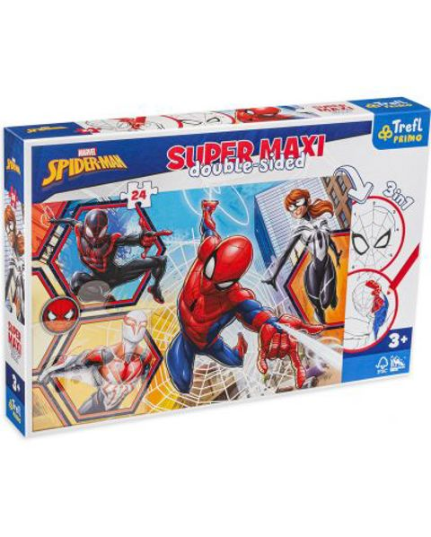Παζλ διπλής όψης Trefl 24 μεγάλα κομμάτια-Spiderman σε δράση  / Κατασκευές   