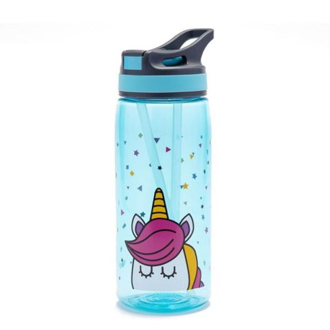 YOLO Tritan Water Bottle With Unicorn Straw 500 ml 10502  / School Supplies   